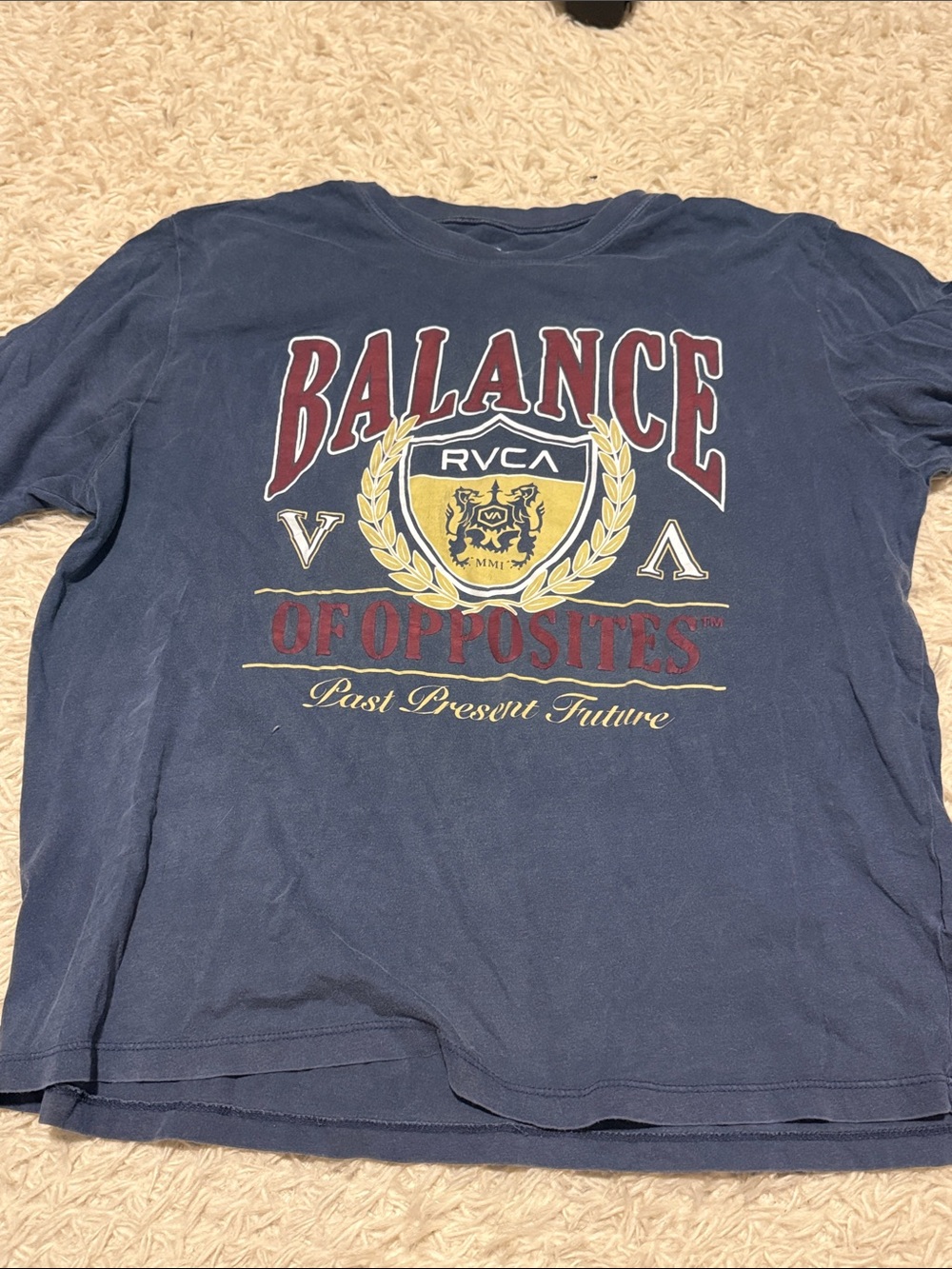 RVCA Navy Graphic 'Balance of Opposites' Crest Tee